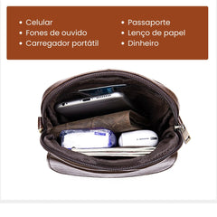 Bolsa Pequena de Couro Masculina Sparka SK789