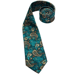Gravata Paisley Premium em Seda com Lenço Combinando