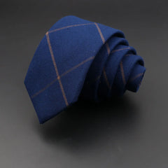 Gravata Slim de Algodão Xadrez Azul Royal