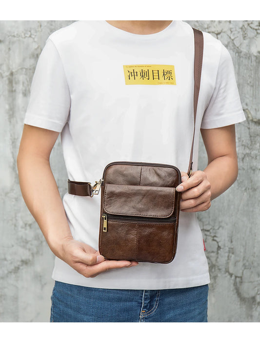 Bolsa Pequena de Couro Masculina Sparka SK789