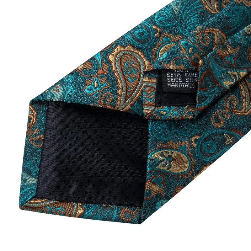 Gravata Paisley Premium em Seda com Lenço Combinando