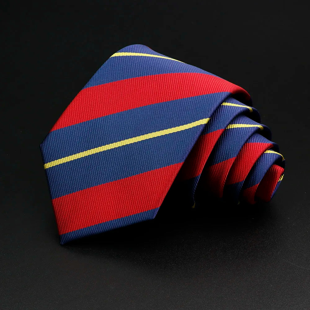 Gravata Listrada Vermelho e Azul SK932