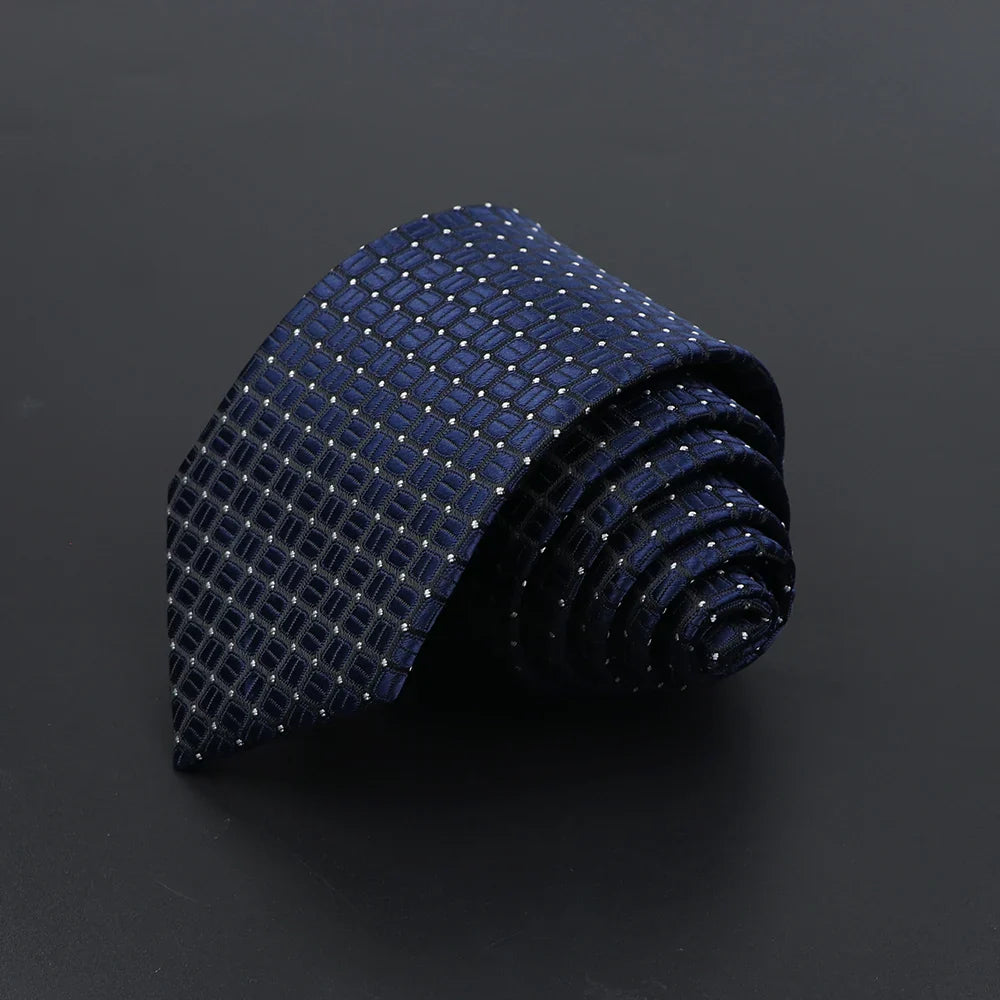 Gravata Azul Marinho Quadriculada