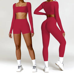Conjunto Fitness com Top Manga Longa e Leggin