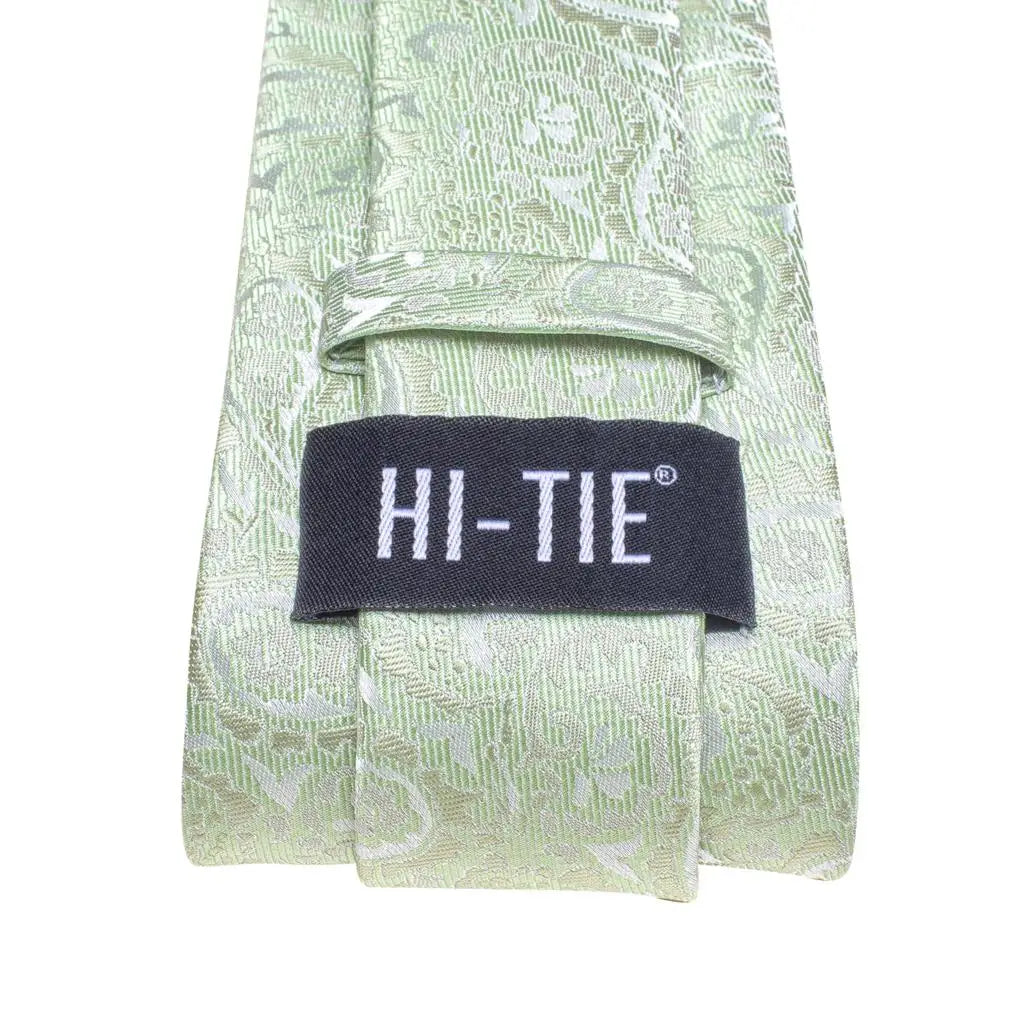 Gravata de Seda com Estampa Paisley Verde