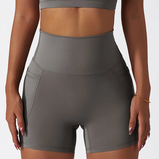 Short Fitness com Bolso Lateral e Cintura Alta