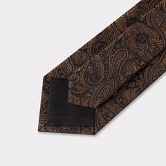 Gravata Paisley Marrom Escuro