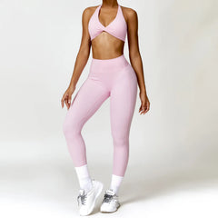 Conjunto Fitness com Top de Um Ombro e Short Cintura Alta