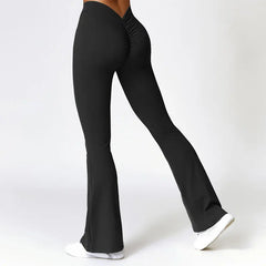 Calça de Treino Estilo Boca de Sino com Acabamento Modelador