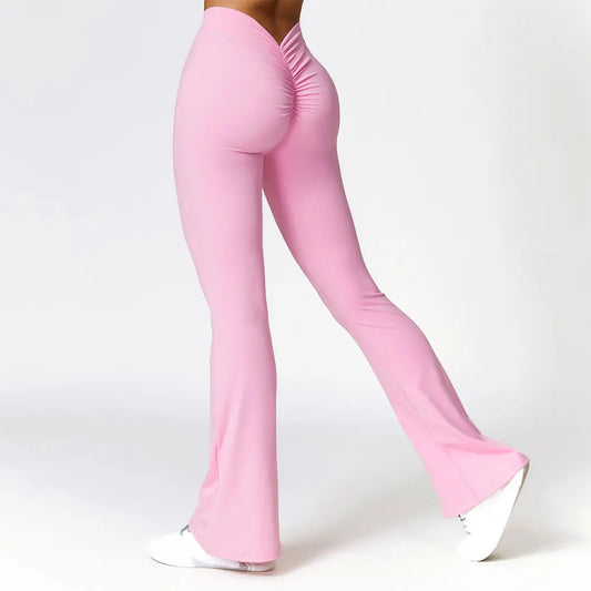 Calça Fitness Flare com Cintura Alta