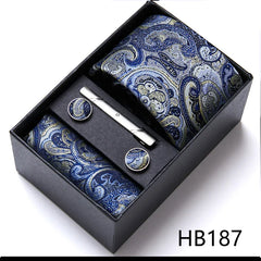 Conjunto de Gravata Paisley Azul Claro