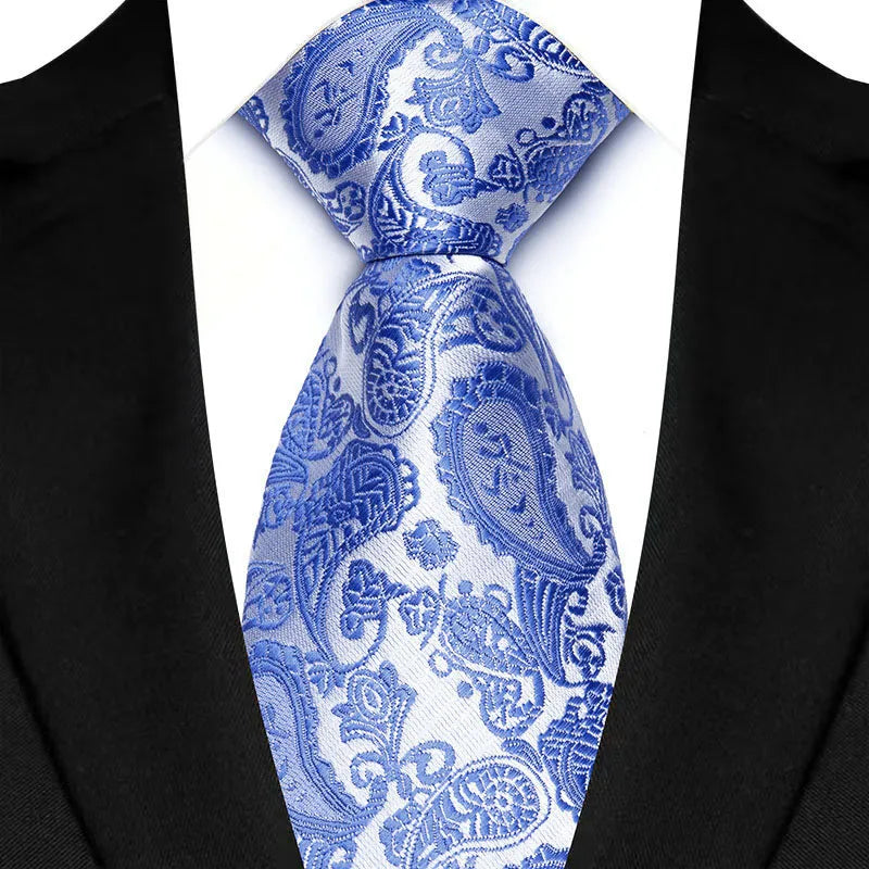 Gravata Masculina com Design Floral e Geométrico