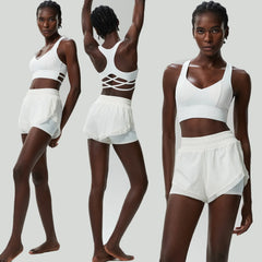 Conjunto Fitness com Top Cruzado nas Costas e Short Soltinho