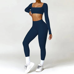 Conjunto Fitness com Top Manga Longa e Leggin