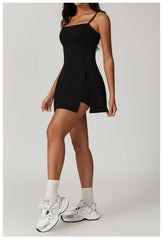 Vestido Casual com Alças Finas e Saia Solta