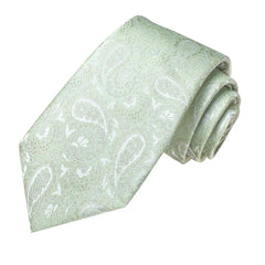 Gravata de Seda com Estampa Paisley Verde