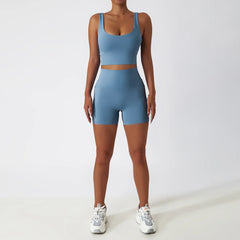 Conjunto Fitness com Top Reto e Short Modelador