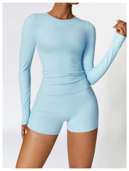 Cropped Fitness Manga Longa com Tecido de Alta Elasticidade