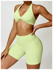 Top Fitness Halter com Torção Frontal