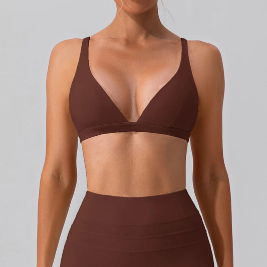 Top Fitness Triângulo com Alças Finas
