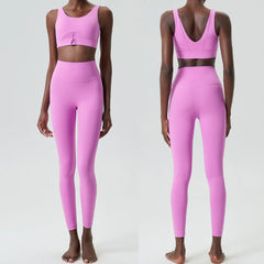Conjunto Fitness com Top Básico e Legging Cintura Alta