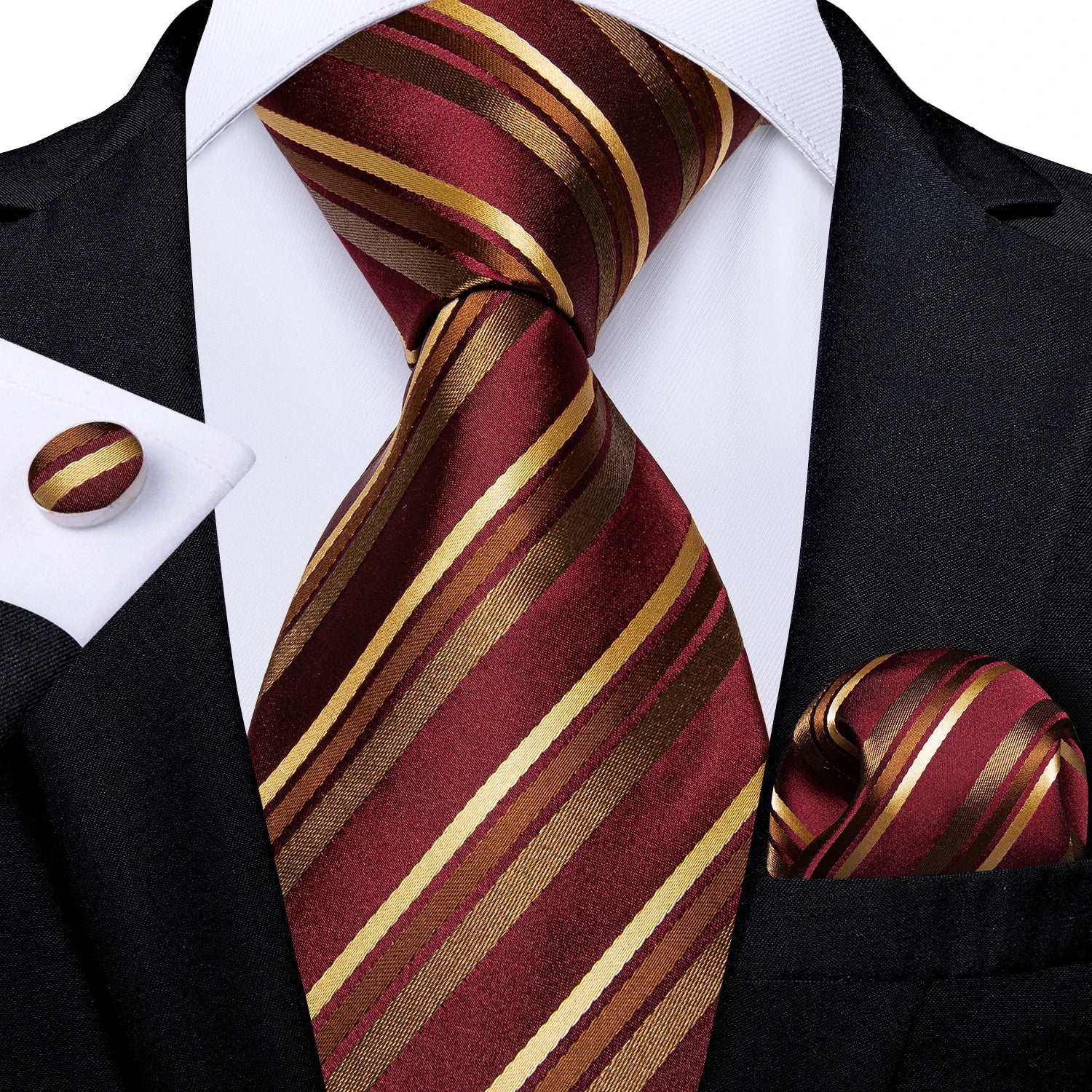 Gravata Listrada com Acessórios Executivos Inclusos