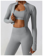 Conjunto Fitness com Top Vazado e Legging Cintura Alta