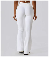 Calça Flare Fitness com Cintura Alta em V