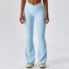 Calça Flare Fitness com Cintura Alta em V