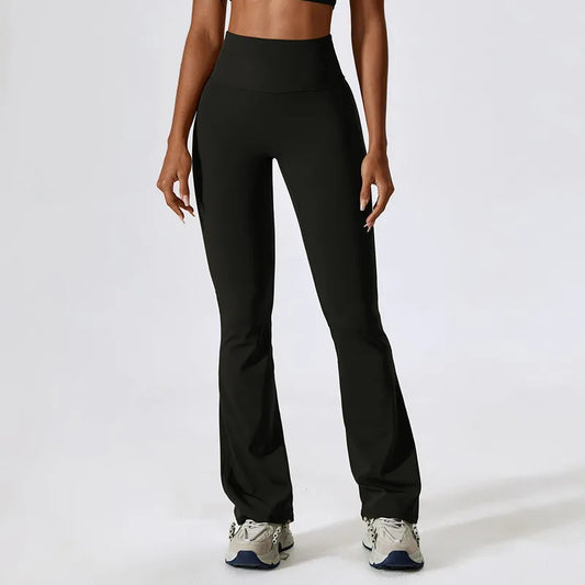 Calça Fitness Flare com Cós Alto e Recorte Estratégico