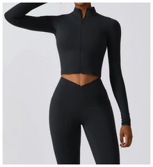Conjunto Fitness com Jaqueta Zíper e Calça Legging