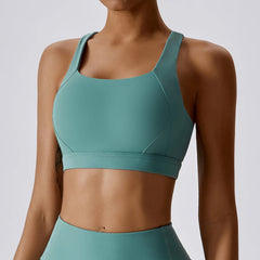 Top Fitness com Alças Cruzadas nas Costas – Bojo Removível e Sustentação