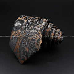 Gravata Paisley Preto e Ouro