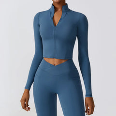 Conjunto Fitness com Jaqueta Zíper e Calça Legging