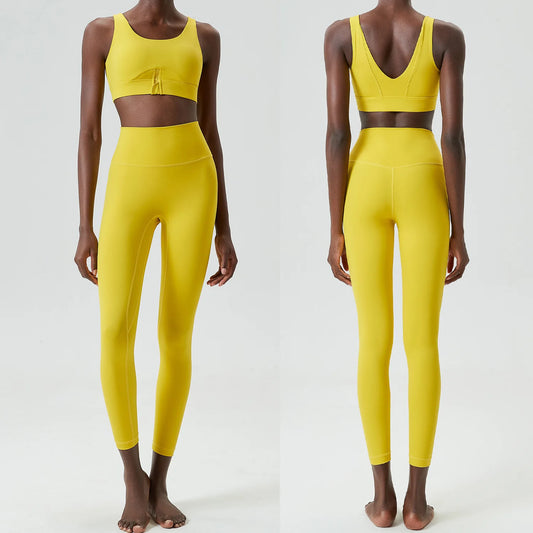 Conjunto Fitness com Top Básico e Legging Cintura Alta