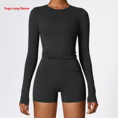Cropped Fitness Manga Longa com Tecido de Alta Elasticidade
