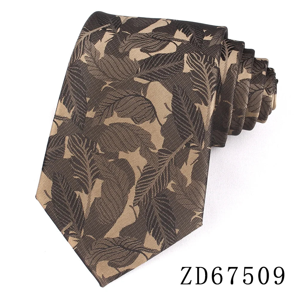 Gravata Slim Floral Marrom Clássica para Casamento