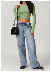 Blusa Feminina Manga Longa com Cintura Justa