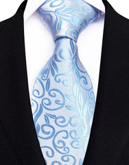 Gravata Masculina com Design Floral e Geométrico
