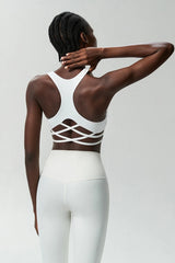 Conjunto Fitness com Top Vazado nas Costas e Legging Modeladora