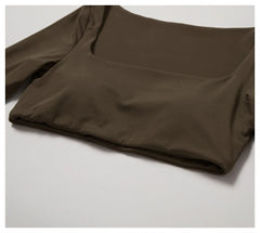 Cropped Fitness Manga Longa com Decote Quadrado