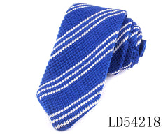 Gravata de Tricô Listrada Azul Royal SK218
