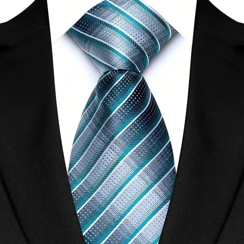 Gravata Masculina com Design Floral e Geométrico