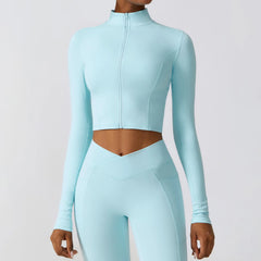 Conjunto Fitness com Jaqueta Zíper e Calça Legging
