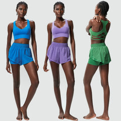 Conjunto Fitness com Top Cruzado nas Costas e Short Soltinho