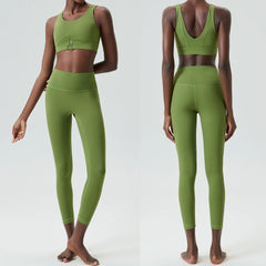 Conjunto Fitness com Top Básico e Legging Cintura Alta