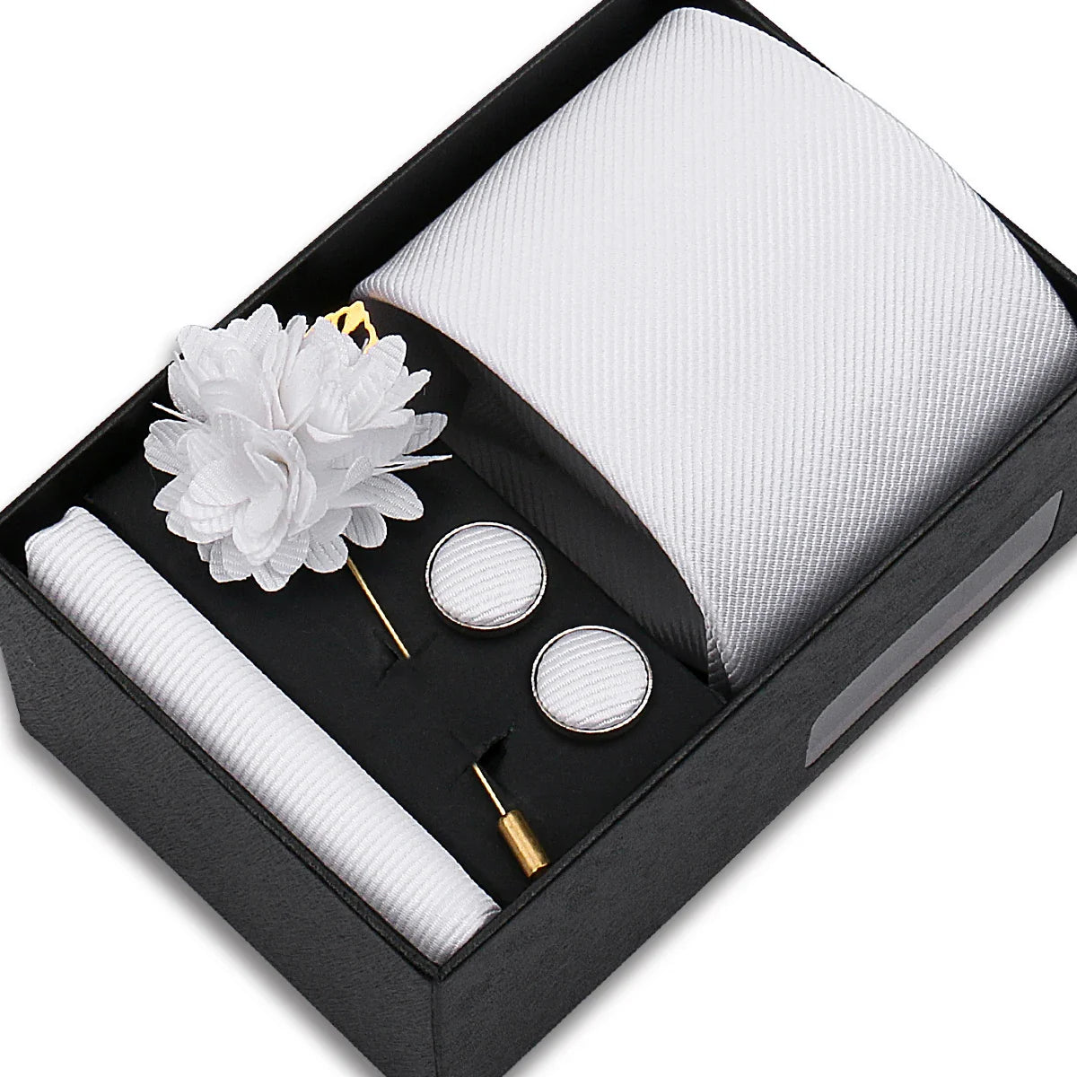 Gravata Social Masculina Branco Gelo SK37E