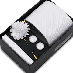 Gravata Masculina Luxo Lisa com Acessórios