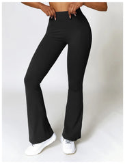 Calça Fitness Flare com Cintura Alta