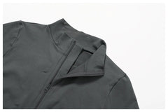 Blusa Fitness com Zíper Frontal e Manga Longa